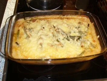 Auflauf mit grünen Bohnen, Hackfleisch und Gorgonzolasauce - Rezept - Bild Nr. 5