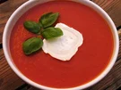Rezept: Frische, Selbstgemachte Tomatensuppe mit Goldwürfeln Frische, Selbstgemachte Tomatensuppe mit Goldwürfeln - Rezept