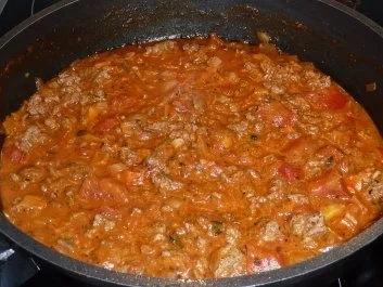 Rezept: Pasta: Hackfleischsoße und Penne Bild Nr. 3 Pasta: Hackfleischsoße und Penne - Rezept - Bild Nr. 3