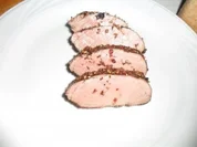 Wildschweinrücken  mit Pfifferlingen und Kartoffelpuffer - Rezept