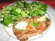 Rindersteak mit Bärlauch-Kräuterbutter  an Feldsalat - Rezept