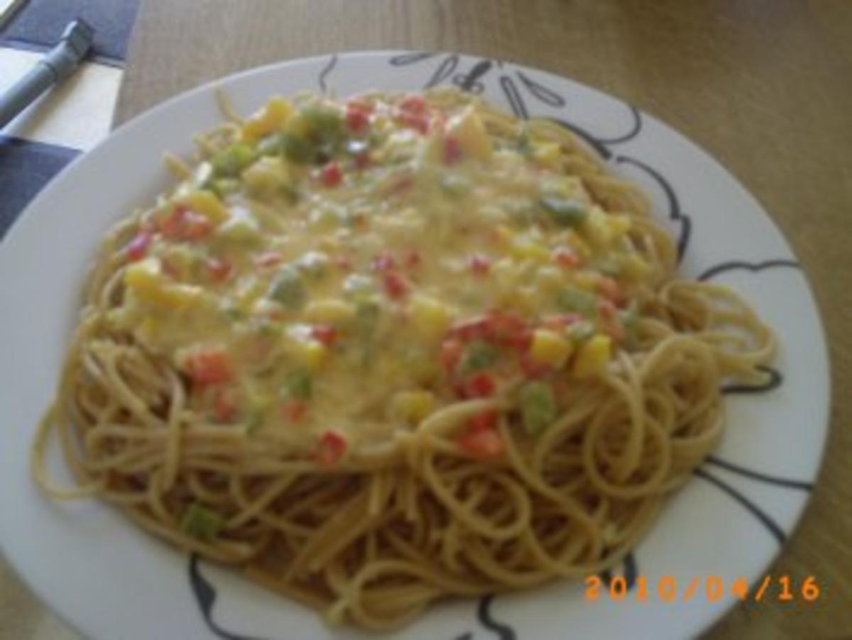 Mittagessen: Vollkornspaghetti mit Gemüsesoße - Rezept