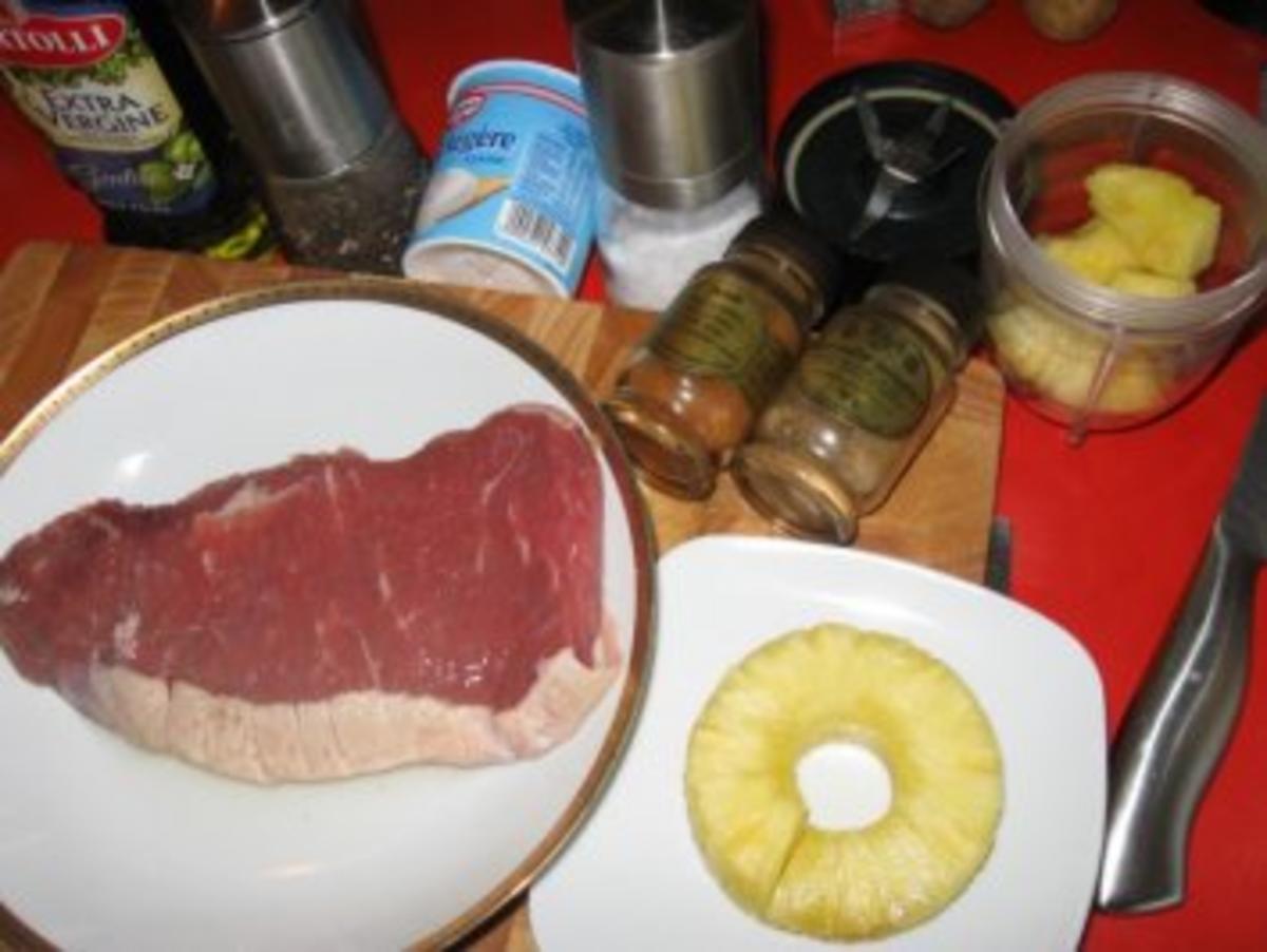 Steak mit Ananas + Knobi - Rezept - Bild Nr. 2