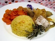 Seezungenröllchen mit Orangen, Estragon, Chicoree und Safranreis - Rezept