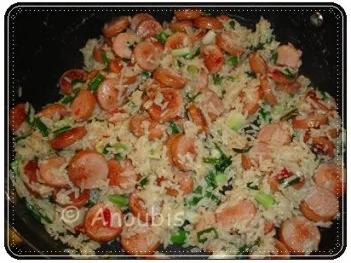 Hauptgericht deftig - Bratreis-Wurst- Pfanne - Rezept