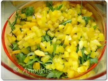 Salat - Rucolasalat mit Paprika und Walnüssen - Rezept - Bild Nr. 4