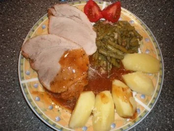 Schinkenbraten mit Speckbohnen u. Salzkartoffeln ♥ ♥ ♥ - Rezept - Bild Nr. 8