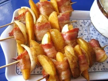 Rezept: Herzhafte Kartoffel-Spieße ... Herzhafte Kartoffel-Spieße ... - Rezept