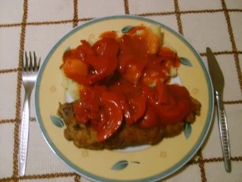 Schnitzel mit Letscho - Rezept