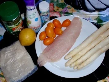 Rezept: Spargel-Rotbarsch-Ragout in Kumquats-Sahnesoße und Reistürmchen Bild Nr. 2 Spargel-Rotbarsch-Ragout in Kumquats-Sahnesoße und Reistürmchen - Rezept - Bild Nr. 2