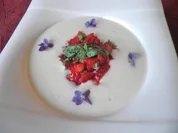 Frischkäsesuppe mit Erdbeeren - Rezept