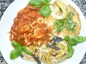 Trecce del`Orto an scharfer Meeresfrüchte-Tomatensauce und überbackener Jakobsmuschel - Rezept