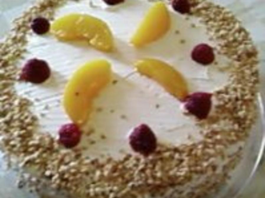 Torte : Pfirsich Melba Torte - einfach - 163 kcal/100g