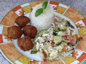 Gemüse: Zucchini mit Mozzarella-Tomaten-Gemüse - Rezept