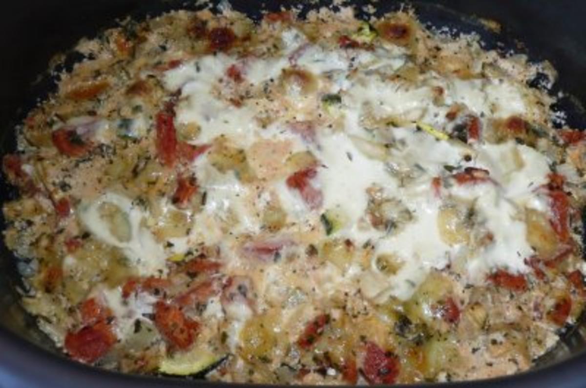 Gemüse: Zucchini mit Mozzarella-Tomaten-Gemüse - Rezept - Bild Nr. 5