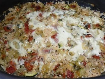 Gemüse: Zucchini mit Mozzarella-Tomaten-Gemüse - Rezept - Bild Nr. 5