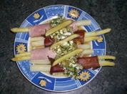 Spargel mit Bündner Fleisch, Prosciutto und Vinaigrette - Rezept