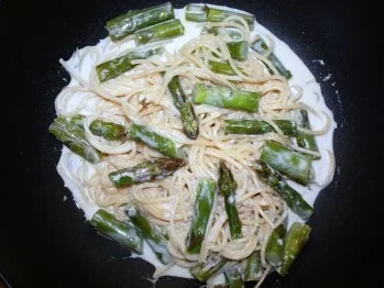 Spaghetti mit grünem Spargel - Rezept