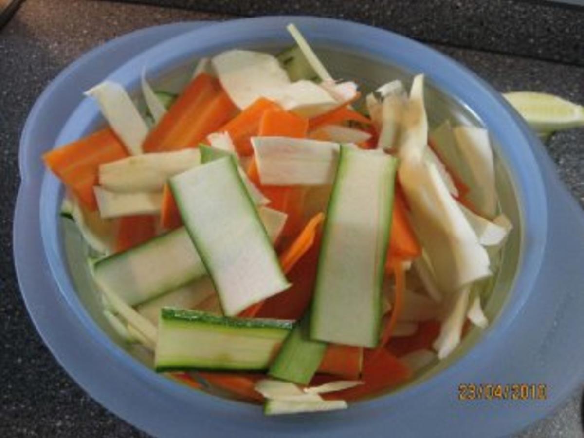 Gemüse Bandnudeln - einfach - 160 kcal/100g