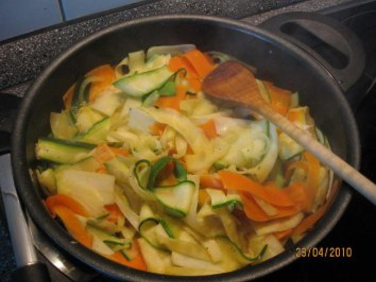 Gemüse Bandnudeln - einfach - 160 kcal/100g