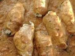 Rezept: Kalbfleischröllchen mit Frischkäse,Champignons und Rucola Bild Nr. 5 Kalbfleischröllchen mit Frischkäse,Champignons und Rucola - Rezept - Bild Nr. 5