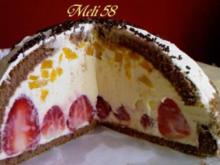 Backen: Erdbeer-Pfirsich-Kuppeltorte - Rezept