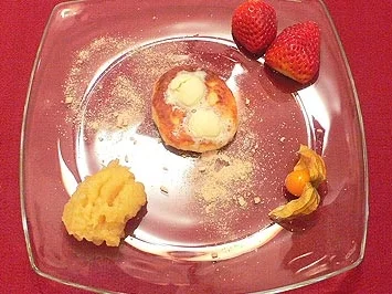 Quarkkeulchen mit Apfelkompott - Rezept