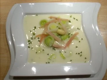 Spargel-Lauch-Cremesuppe mit Schinken - Rezept - Bild Nr. 3