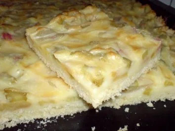 Rezept: Rhabarber auf Mürbeteig Rhabarber auf Mürbeteig - Rezept