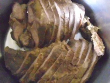 Falsche Rindslende ~ Porreegemüse - Rezept