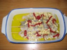 Garnelenspieße auf Blattsalat mit Himbeer-Vinaigrette - Rezept