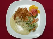 Hähnchenbrust in Mandelkruste mit Reis-Gemüse-Mischung - Rezept - Bild Nr. 2