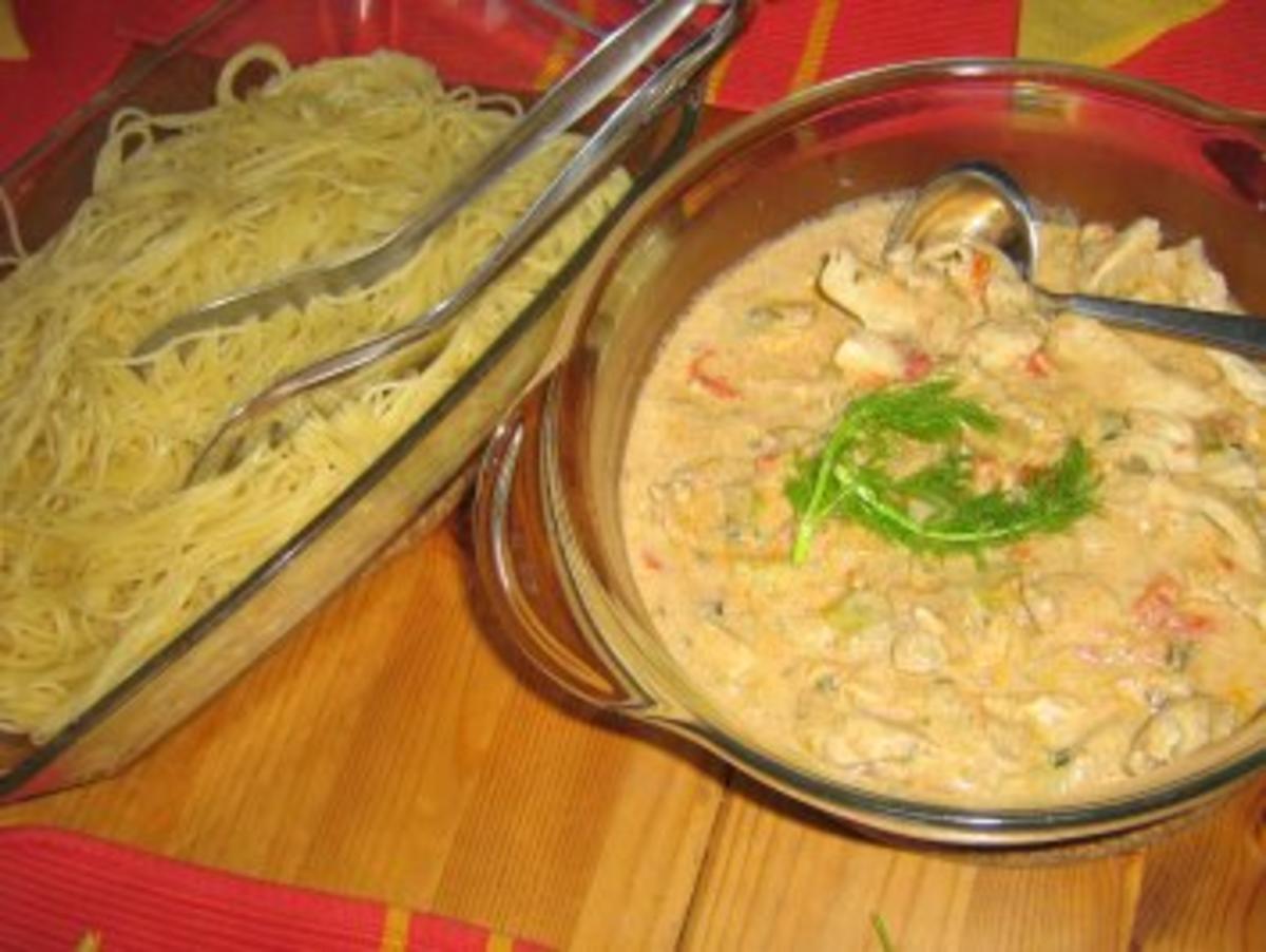 Scharfes Hähnchengeschnetzeltes mit Fenchel an Spaghettini - Rezept - Bild Nr. 6