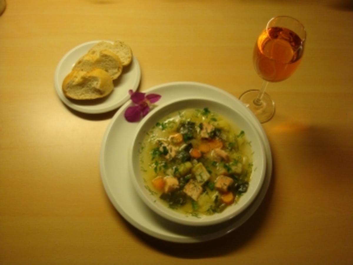 Kartoffelsuppe mit Lachs - Rezept