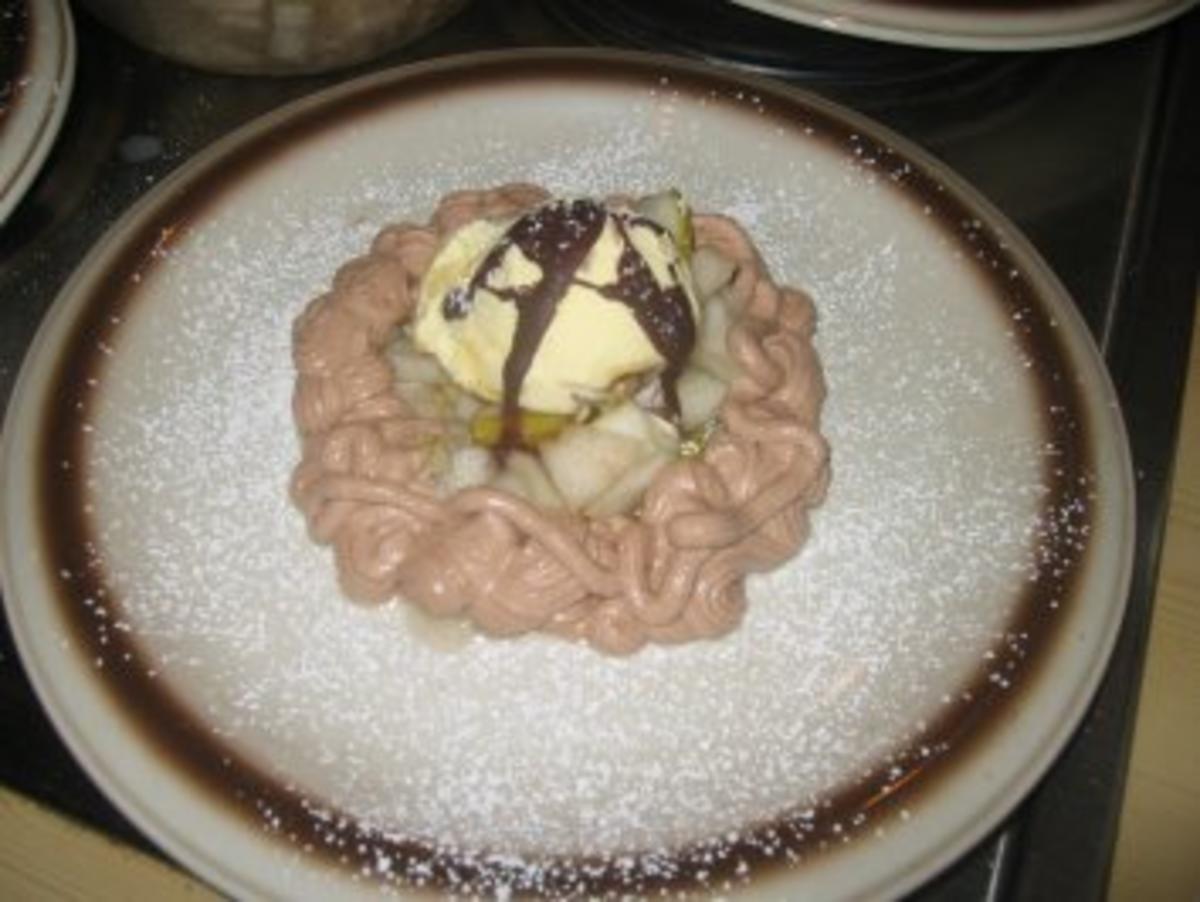 Dessert: Birnenmix mit Nutellasahne.... - Rezept