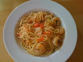 C1: Bärlauch-Scampi-Spaghetti - Rezept
