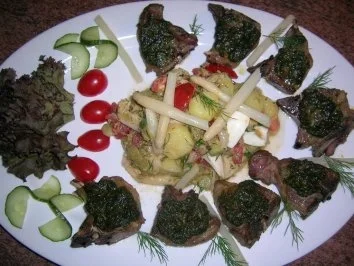 Kartoffel-Spargelsalat mit Scampi - Rezept - Bild Nr. 2