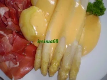  Spargel klassisch mit Hollandaise und Schinken - Rezept