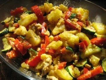 Rezept: Buntes Gemüse-Kartoffel-Gratin Bild Nr. 5 Buntes Gemüse-Kartoffel-Gratin - Rezept - Bild Nr. 5