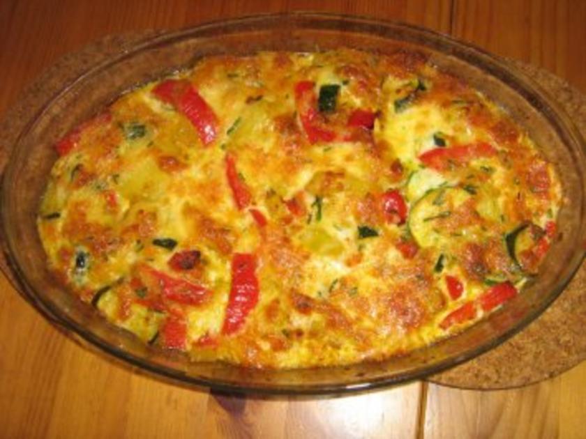 Buntes Gemüse Kartoffel Gratin - schnell &amp; einfach - 93 kcal/100g