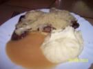 Leber mit Kartoffelpüree , geschmorten Zwiebeln und Apfelmus - Rezept