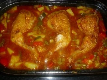 Hähnchenkeulen im Gemüsenest ~ SEBZELI TAVUK BUDU - Rezept - Bild Nr. 13