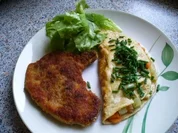 scharfes Kotelett mit Gemüseomelett - Rezept