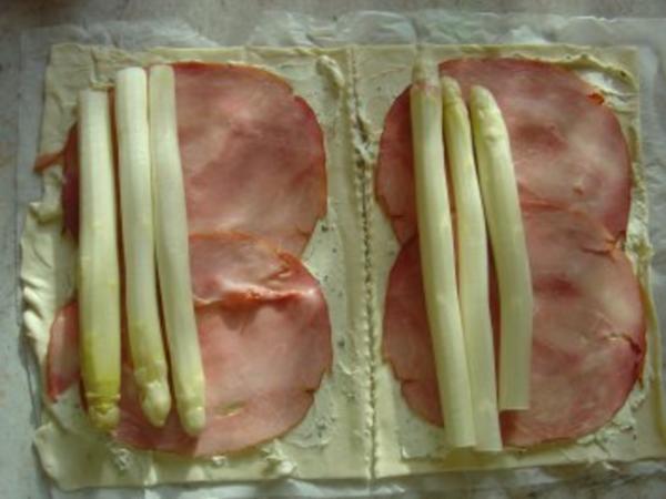 Blätterteig gefüllt mit Spargel und gekochtem Schinken - einfach - 327 ...