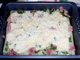 Spargel überbacken mit einer Käse-Sahnesoße und Petersilienkartoffeln - Rezept - Bild Nr. 8