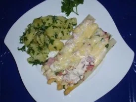 Spargel überbacken mit einer Käse-Sahnesoße und Petersilienkartoffeln - Rezept - Bild Nr. 10