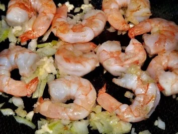 Rezept: Meeresfrüchte/ Spaghetti mit Garnelen und Rucola Bild Nr. 4 Meeresfrüchte/ Spaghetti mit Garnelen und Rucola - Rezept - Bild Nr. 4