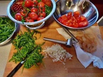 Rezept: Meeresfrüchte/ Spaghetti mit Garnelen und Rucola Bild Nr. 3 Meeresfrüchte/ Spaghetti mit Garnelen und Rucola - Rezept - Bild Nr. 3