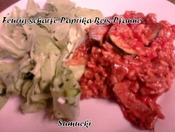 Rezept: Feurig-scharfe Paprika-Reis-Pfanne Feurig-scharfe Paprika-Reis-Pfanne - Rezept