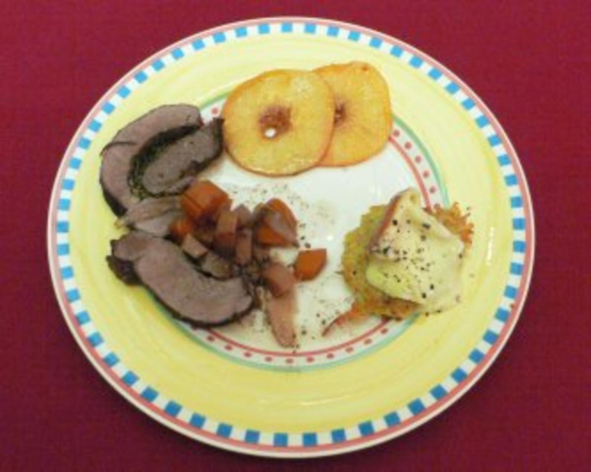 Wildschweinbraten mit Quitten und Vacherin-Rösti - Rezept - kochbar.de